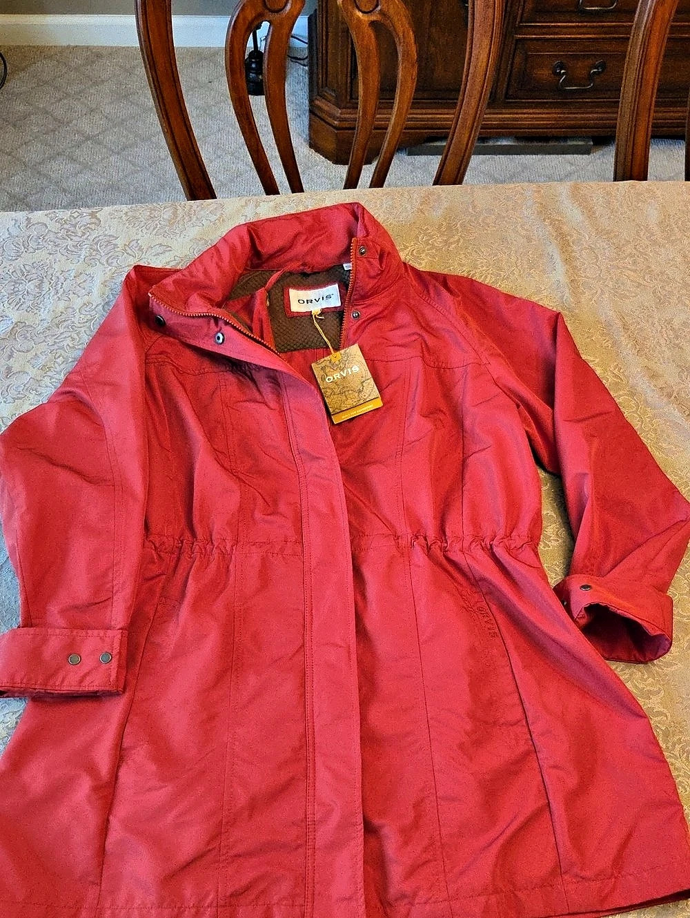 Orvis Burnt Orange Hooded Utility Jacket NWT